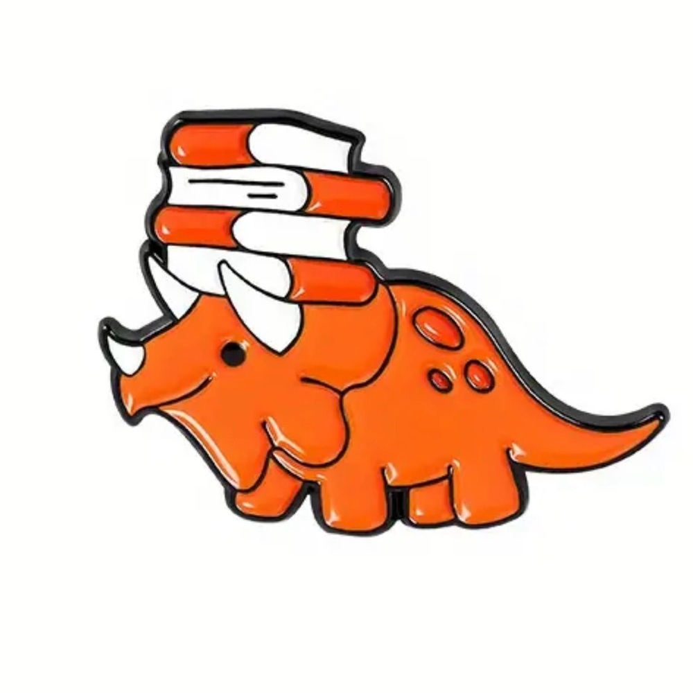 Dinosaur with Books Lapel Pin